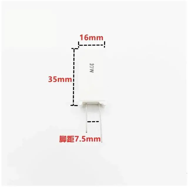 Alt view image 2 of 6 - Cement Resistors 10pcs Cement Resistor 10W Vertical RX27-5 0.01R ~ 100K 1R 1.5R 2R 2.2R 3R 3.3R 4R 5R 7.5R 8R 10R 12R 33R 30R 50R 100R 1K 10K 15K(1K)