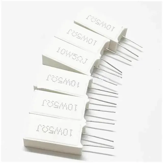 Alt view image 3 of 6 - Cement Resistors 10pcs Cement Resistor 10W Vertical RX27-5 0.01R ~ 100K 1R 1.5R 2R 2.2R 3R 3.3R 4R 5R 7.5R 8R 10R 12R 33R 30R 50R 100R 1K 10K 15K(1K)