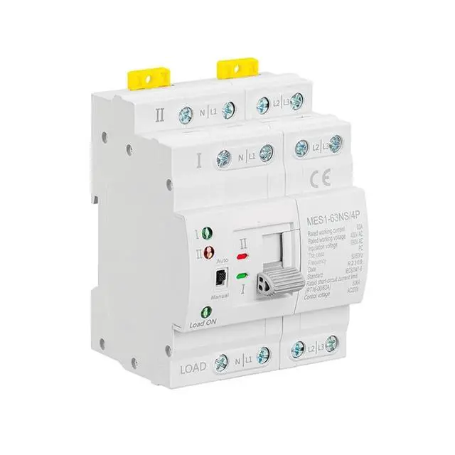 Alt view image 4 of 5 - MES1-63NS/4P AC 400V 63A 4 Poles Mini Household ATS Dual Power Automatic Transfer Switch for Home Use Pc Class