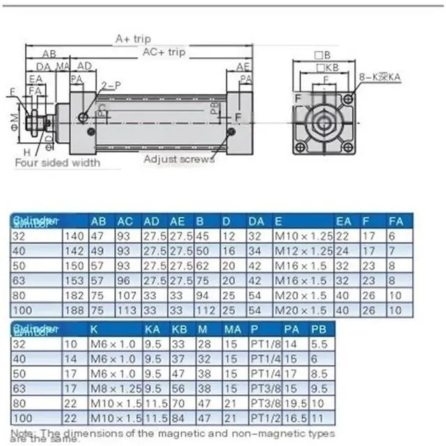 Alt view image 4 of 6 - Standard Cylinder SC40 Series bore 40cm Stroke 25-300mm SC40X100S SC40X150S SC40X200S SC40X300S(SC40X150S)