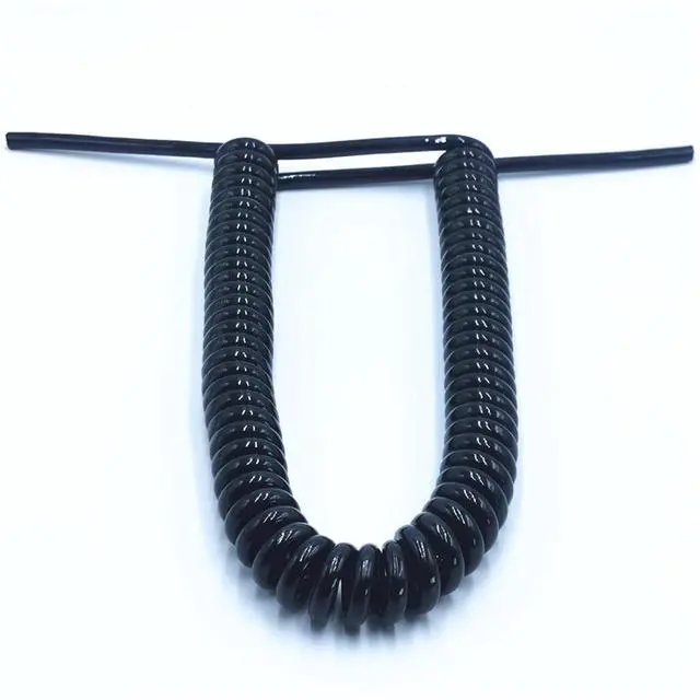 Alt view image 5 of 6 - Coiled Extension Cord, Spring Spiral Cable 2.5 M 5 M 7.5 M Black Power Cord Expandable Wire, and Cable 6 Core 8 Core 24AWG 20AWG,(8 Core 20awg,Line Length 5m)