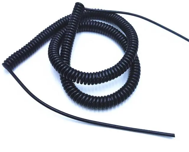 Alt view image 2 of 6 - Coiled Extension Cord, Spring Spiral Cable 2.5 M 5 M 7.5 M Black Power Cord Expandable Wire, and Cable 6 Core 8 Core 24AWG 20AWG,(8 Core 20awg,Line Length 5m)
