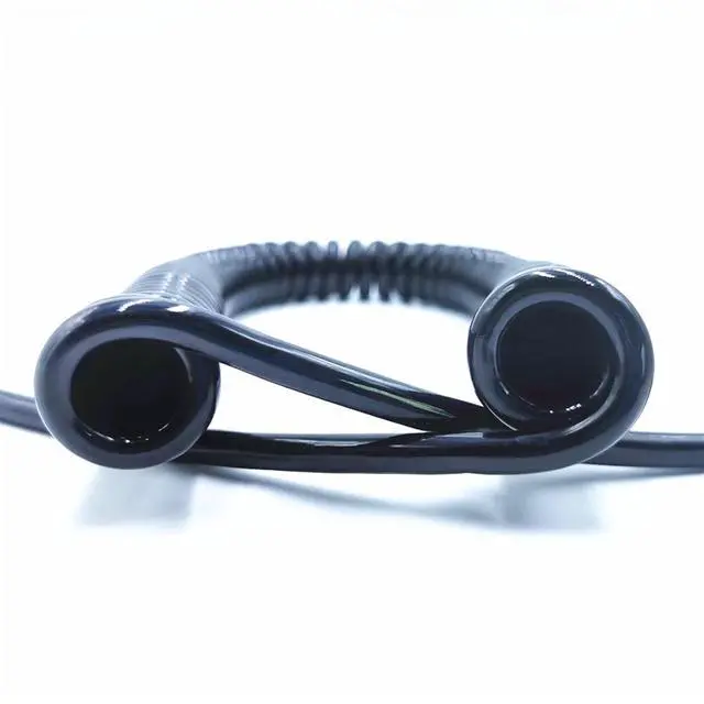 Alt view image 3 of 6 - Coiled Extension Cord, Spring Spiral Cable 2.5 M 5 M 7.5 M Black Power Cord Expandable Wire, and Cable 6 Core 8 Core 24AWG 20AWG,(8 Core 20awg,Line Length 5m)