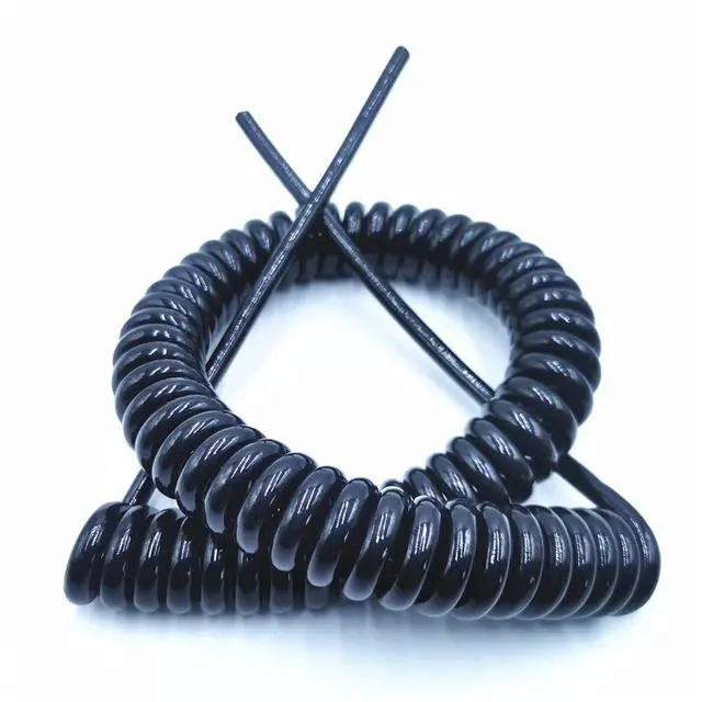 Alt view image 4 of 6 - Coiled Extension Cord, Spring Spiral Cable 2.5 M 5 M 7.5 M Black Power Cord Expandable Wire, and Cable 6 Core 8 Core 24AWG 20AWG,(8 Core 20awg,Line Length 5m)