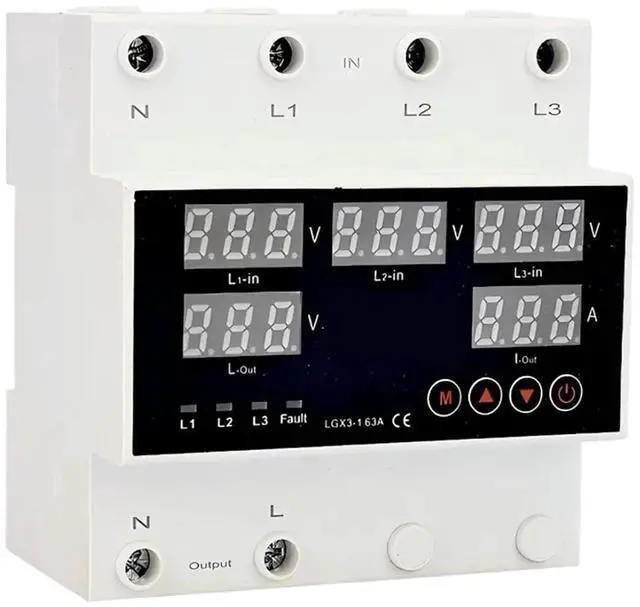 Alt view image 2 of 4 - 63A 80A 100A Voltage Protector Phase Transfer Switch with Over Current Limit for 3 Phase ATS(220V 63A)