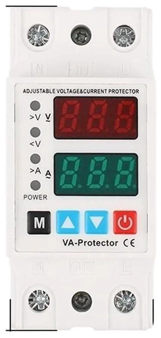 Alt view image 2 of 6 - LED Display 40A 63A 230V Adjustable Over/Under Voltage Protector Relay with Limit Current Protection(63A)