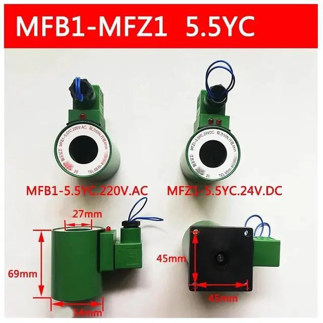 Alt view image 2 of 5 - 1pcs Coil MFB1-5.5YC MFZ1-5. AC110V/220V DC24V Electromagnet Inner Diameter 27mm Length 69mm(Mfb1-5.5yc Ac110v,Coil only)