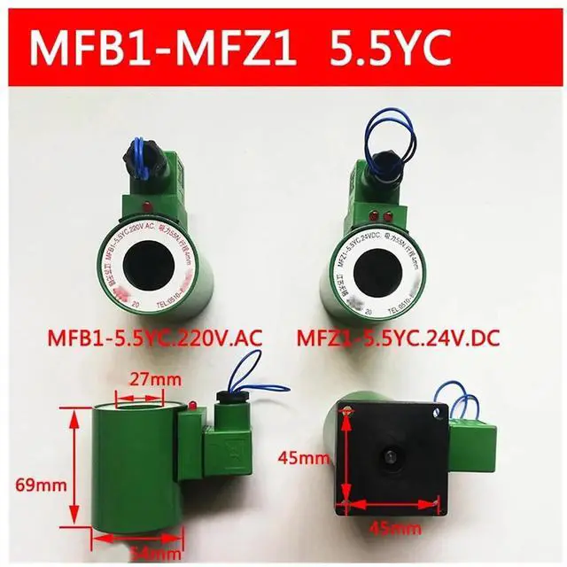 Alt view image 4 of 5 - 1pcs Coil MFB1-5.5YC MFZ1-5. AC110V/220V DC24V Electromagnet Inner Diameter 27mm Length 69mm(Mfb1-5.5yc Ac110v,Coil only)