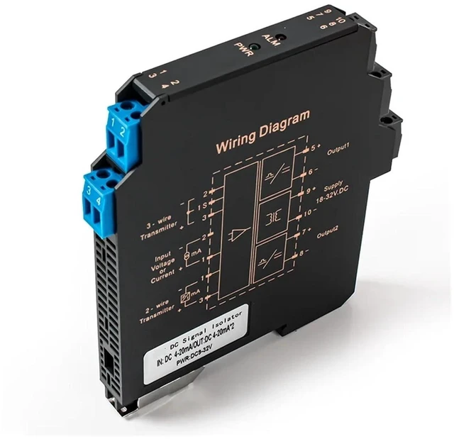 Alt view image 3 of 6 - Signal Isolator High Precision 1 in 1 Out 0-10V to 0-5V Ultra-Thin DC Voltage Isolated Transmitter 4-20mA to 0-10V Analog Signal Isolator(1 in 2 Out,0-10V to 0-5V_DC24V Power Supply)
