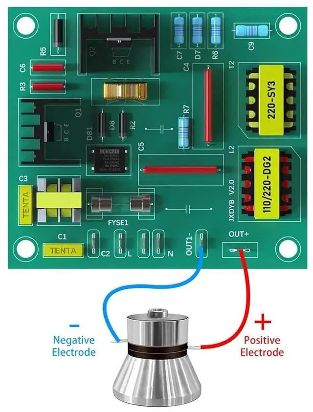 Alt view image 3 of 6 - 120W Ultrasonic Cleaner PCB Driver Boards Circuit Board Kit with 40KHz 2 PCS Ultrasounic Transducer(220V)