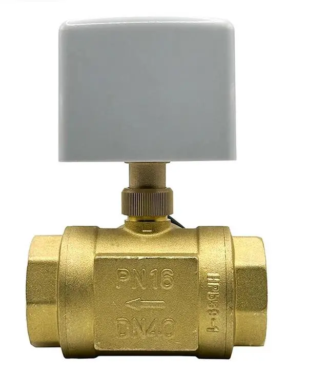 Alt view image 3 of 5 - 1-1/2 Inch 3 Way Motorized Ball Valve 220V 12V 24V 3-Wire 2 Control T/L Type Brass Electric Ball Valve 1Pcs(T TYPE_220VAC)