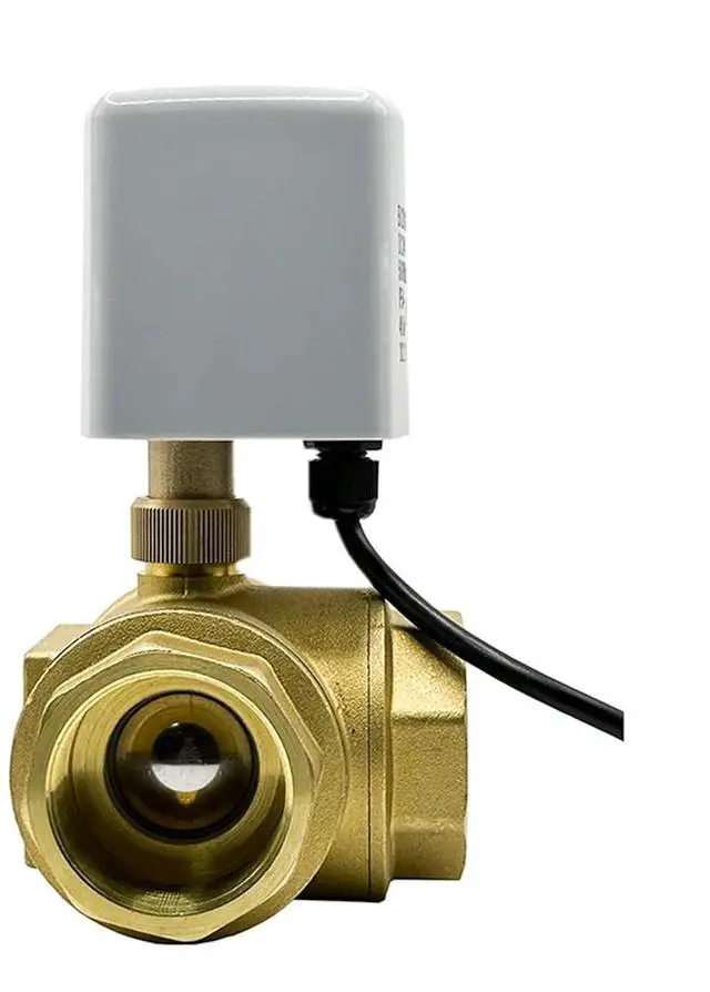Alt view image 4 of 5 - 1-1/2 Inch 3 Way Motorized Ball Valve 220V 12V 24V 3-Wire 2 Control T/L Type Brass Electric Ball Valve 1Pcs(T TYPE_220VAC)