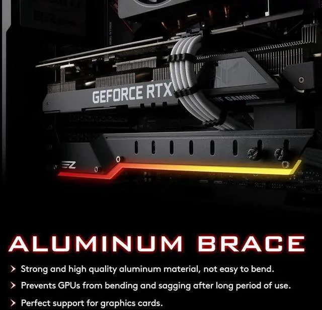 Alt view image 2 of 7 - 309EZ ARGB GPU Holder Brace, Graphics Card Support Bracket, Black