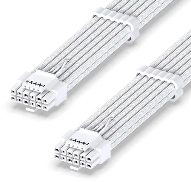 Main image of 12VHPWR PSU Sleeved Cable, 12V-2x6, 600W, 60cm, Pure White