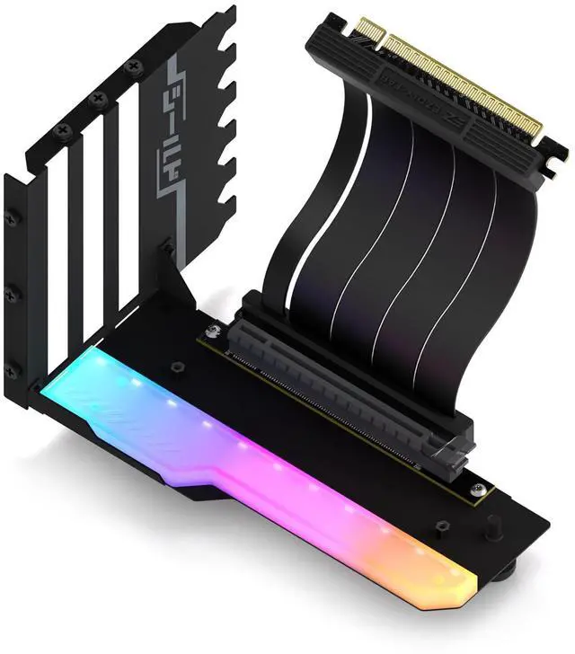 Main image of Shield ARGB Vertical GPU Mount, 115mm PCIe 4.0 Riser Cable, Black