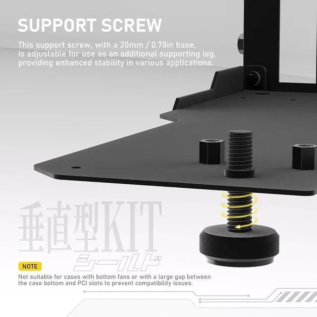 Alt view image 5 of 7 - Shield ARGB Vertical GPU Mount, 115mm PCIe 4.0 Riser Cable, Black