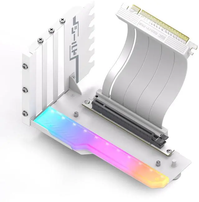 Main image of Shield ARGB Vertical GPU Mount, 115mm PCIe 4.0 Riser Cable, White