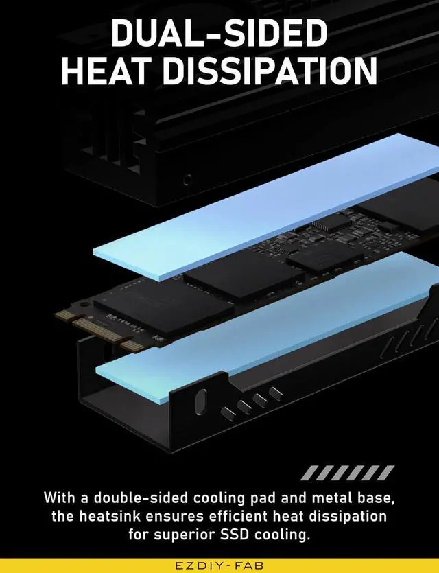 Alt view image 4 of 7 - Shield ARGB M.2 2280 SSD Heatsink, Built-in 20mm PWM Fan, Black