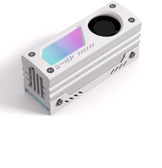 Main image of Shield ARGB M.2 2280 SSD Heatsink, Built-in 20mm PWM Fan, White