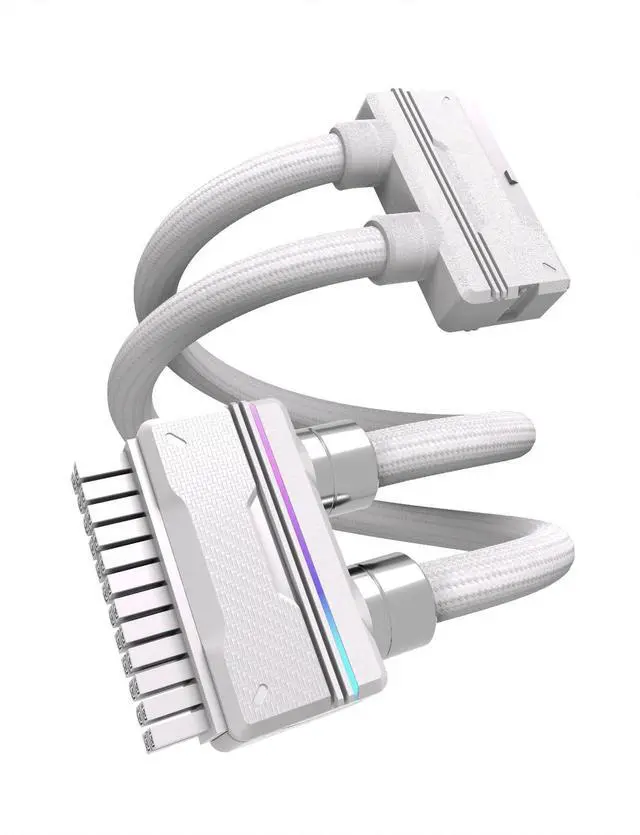 Main image of UNIFAS ARGB 24-Pin PSU Extension Cable, Unified Dual-Tube, White