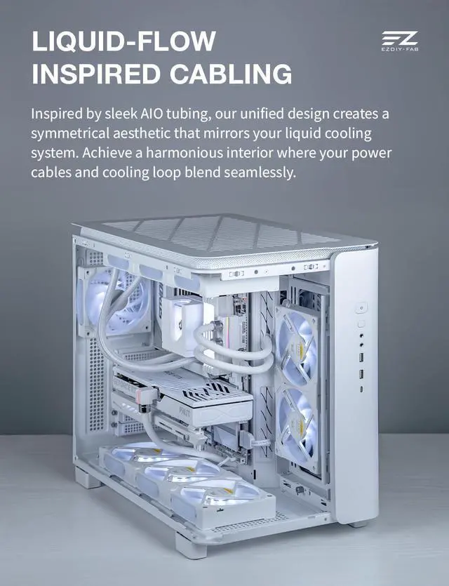 Alt view image 2 of 7 - UNIFAS ARGB 24-Pin PSU Extension Cable, Unified Dual-Tube, White