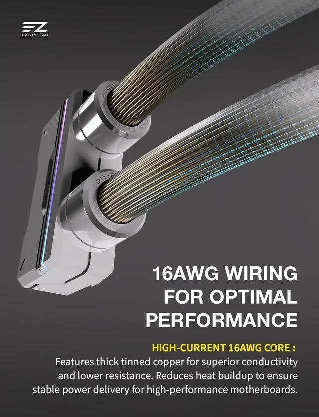 Alt view image 5 of 7 - UNIFAS ARGB 24-Pin PSU Extension Cable, Unified Dual-Tube, White