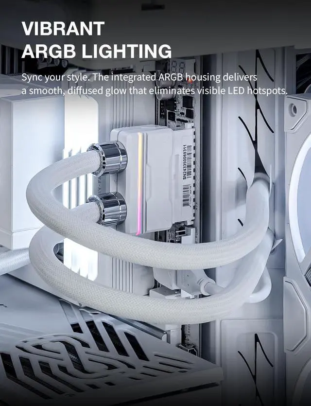 Alt view image 6 of 7 - UNIFAS ARGB 24-Pin PSU Extension Cable, Unified Dual-Tube, White