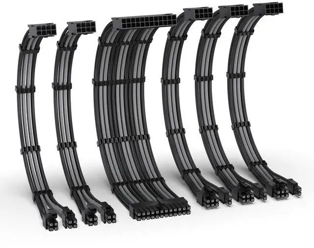 Main image of 16AWG PSU Extension Kit, 300MM, 24-Pin/2xEPS/3xPCIe, Black Grey