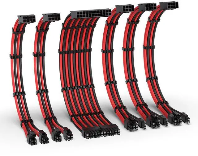 Main image of 16AWG PSU Extension Kit, 300MM, 24-Pin/2xEPS/3xPCIe, Black Red