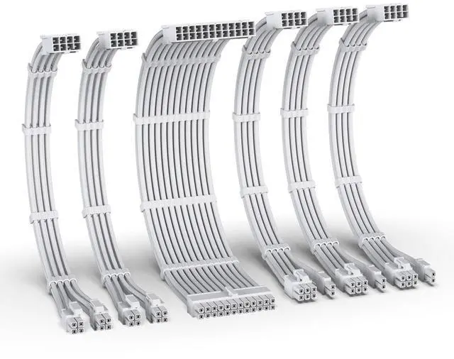 Main image of 16AWG PSU Extension Kit, 300MM, 24-Pin/2xEPS/3xPCIe, All White