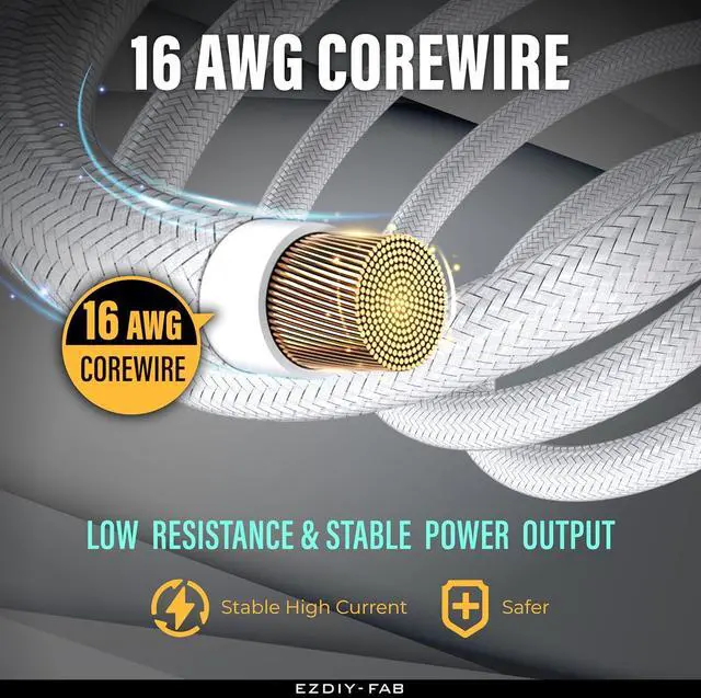 Alt view image 3 of 7 - 16AWG PSU Extension Kit, 300MM, 24-Pin/2xEPS/3xPCIe, White