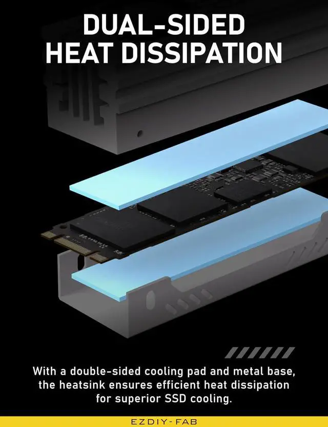 Alt view image 4 of 6 - Shield M.2 SSD Heatsink with Build-in 20mm PWM Fan, Premium Aluminum Design, High-Performance SSD Cooler for M.2 2280-White-1 Pack