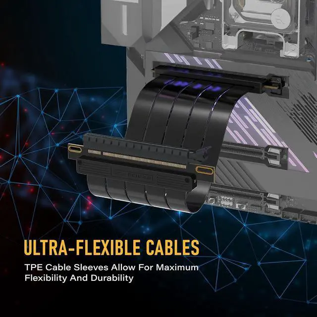Alt view image 2 of 7 - PCIe Gen 4 x16 Riser Cable,GPU Extension, Straight, 20cm