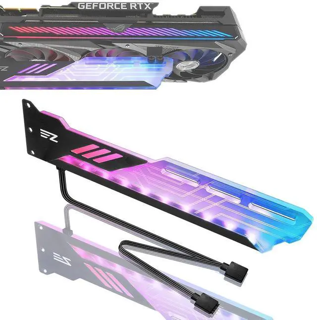 Main image of RGB GPU Holder 5V 3-Pin Colorful RGB Graphics Card GPU Support Video Card Holder Bracket, Video Card Sag Holder/Holster Bracket- 309-1