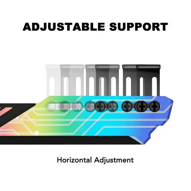 Alt view image 6 of 7 - RGB GPU Holder 5V 3-Pin Colorful RGB Graphics Card GPU Support Video Card Holder Bracket, Video Card Sag Holder/Holster Bracket- 309-1