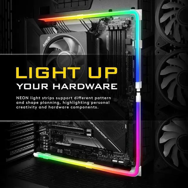 Alt view image 2 of 7 - Premium LED Strip Kit for PC 5V ARGB Motherboard Sync,Upgraded with 3-Kinds Mounting Clips-2X 400mm Smooth Lighting Strip