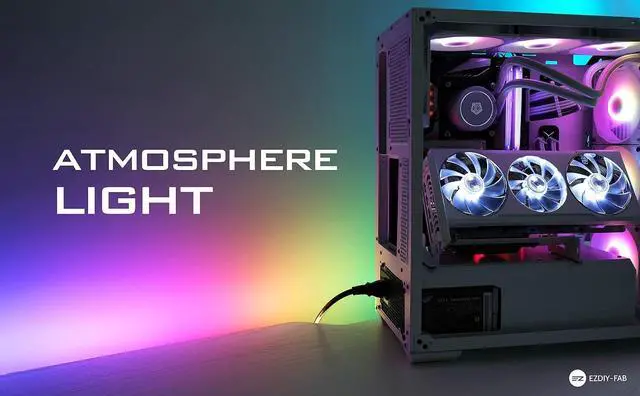 Alt view image 7 of 7 - Premium Addressable LED Strip Kit for PC 5V ARGB Motherboard Sync,Upgraded with 3-Kinds Mounting Clips-1X 1M/39.3in Smooth Lighting Strip