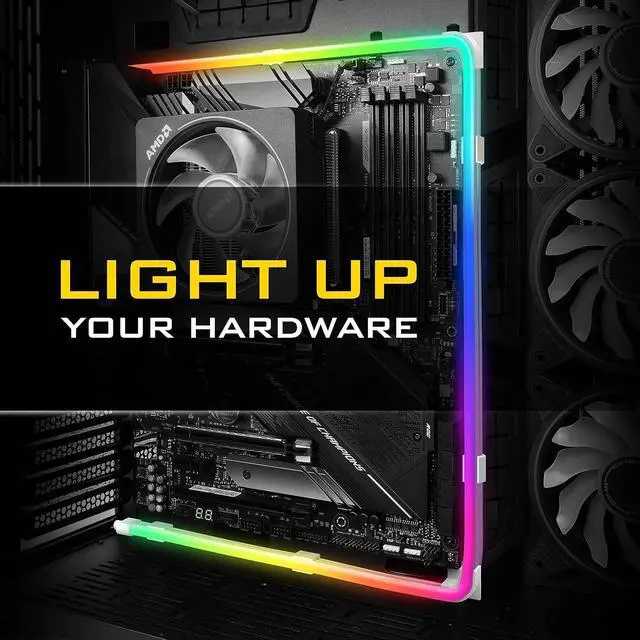 Alt view image 6 of 7 - Premium Addressable LED Strip Kit for PC 5V ARGB Motherboard Sync,Upgraded with 3-Kinds Mounting Clips-1X 1M/39.3in Smooth Lighting Strip