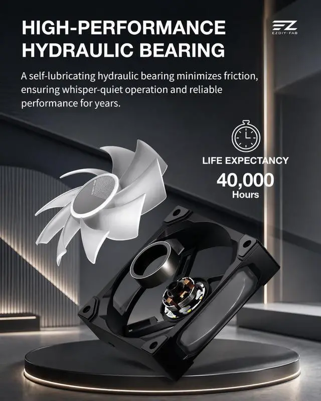Alt view image 4 of 7 - BF12 360mm ARGB PWM Case Fan, Single-Frame, 28mm Thick, Black