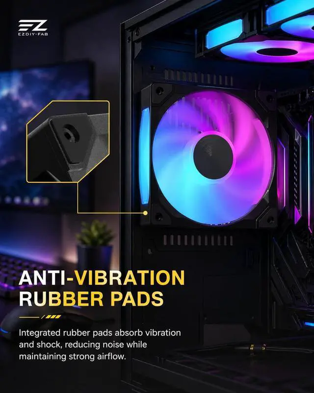 Alt view image 5 of 7 - BF12 360mm ARGB PWM Case Fan, Single-Frame, 28mm Thick, Black