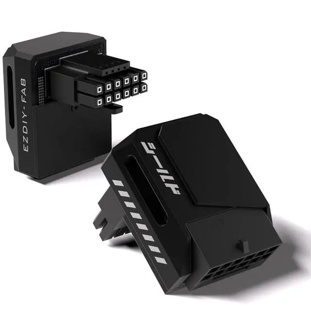 Main image of PCIe 5.1 12V-2x6 GPU Adapter, 600W, 90° Right-Angle, RVS, Black