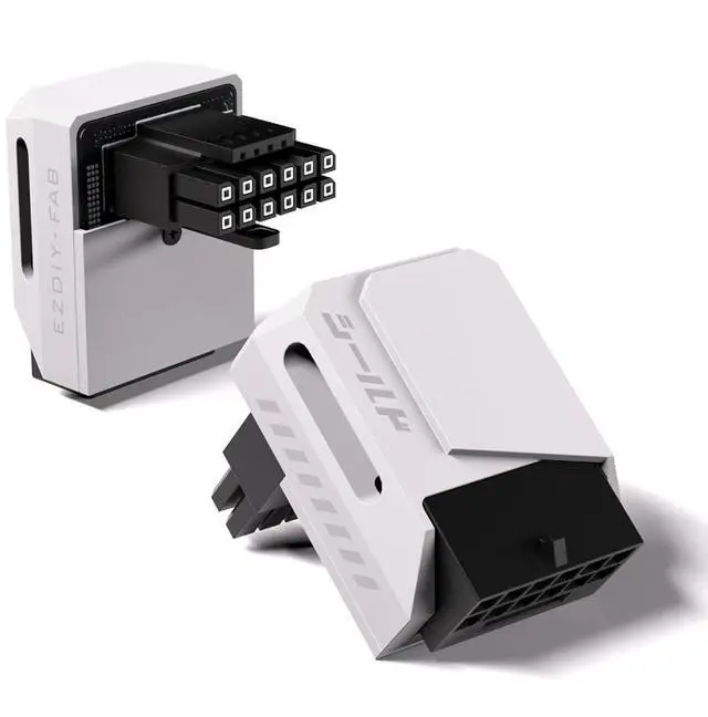 Main image of PCIe 5.1 12V-2x6 GPU Adapter, 600W, 90° Right-Angle, RVS, White