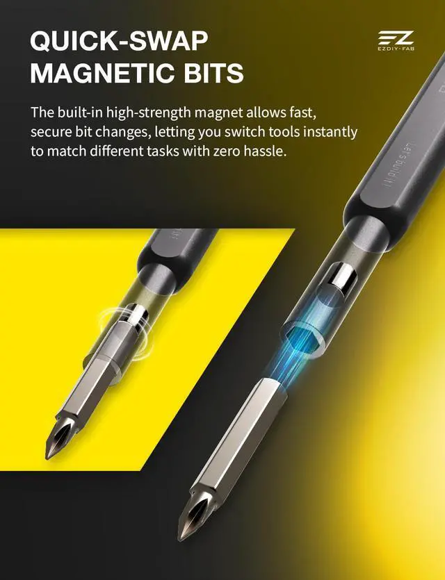 Alt view image 2 of 6 - 24-in-1 Precision Screwdriver Set, Magnetic Multi-Bit Repair Tool Kit with 56HRC Steel Bits, Rotating Handle Driver for PC Building, Electronics Repair, Laptop, Phone, DIY