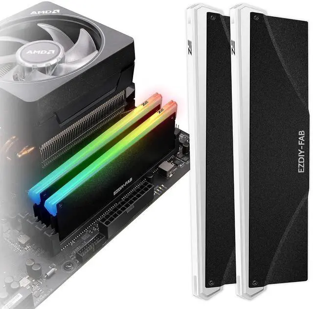 Main image of 5V ARGB Memory RAM Cooler DDR Heatsink for DIY PC Game MOD DDR3 DDR4 (Compatible with Aura Sync,RGB Fusion and Mystic Light Sync)-2 Pack-PI061