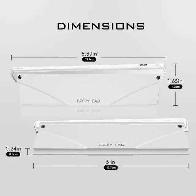 Alt view image 5 of 7 - 5V ARGB Memory RAM Cooler DDR Heatsink for DIY PC Game MOD DDR3 DDR4- White (Compatible with Aura Sync, RGB Fusion and Mystic Light Sync)-2 Pack-PI061