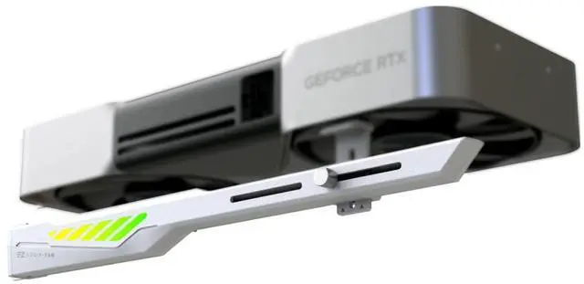 Main image of VH90 ARGB GPU Bracket, Adjustable Anti-Sag Graphics Card Holder with Precision Rail & Lift System, Reinforced Design, 5V 3-Pin Motherboard Sync, White