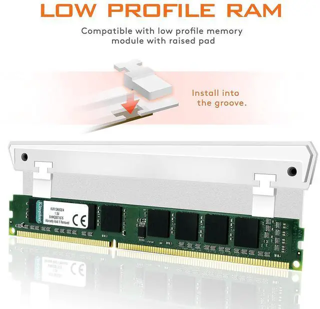 Alt view image 6 of 7 - 5V ARGB Memory RAM Cooler DDR Heatsink for DIY PC Game MOD DDR3 DDR4- White (Compatible with Aura Sync, RGB Fusion and Mystic Light Sync)-2 Pack-PI061