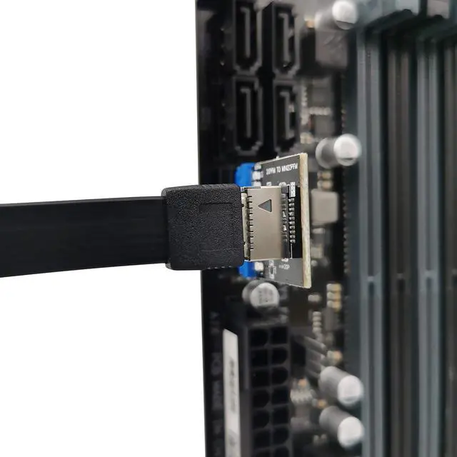 Alt view image 6 of 6 - USB 3.0 (3.1 Gen 1) Internal (19-Pin) Header to USB 3.1/3.2 Type-C (20-Pin) A-Key Front Panel Adapter