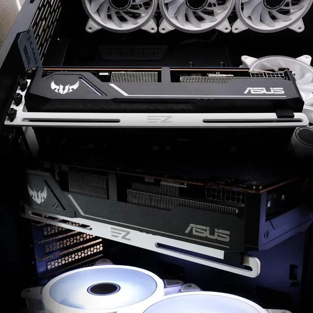 Alt view image 3 of 7 - GPU Bracket ,Graphics Card Brace Support,Video Card Holder,GPU Holder for Custom Desktop PC Gaming-3mm Aluminum-White