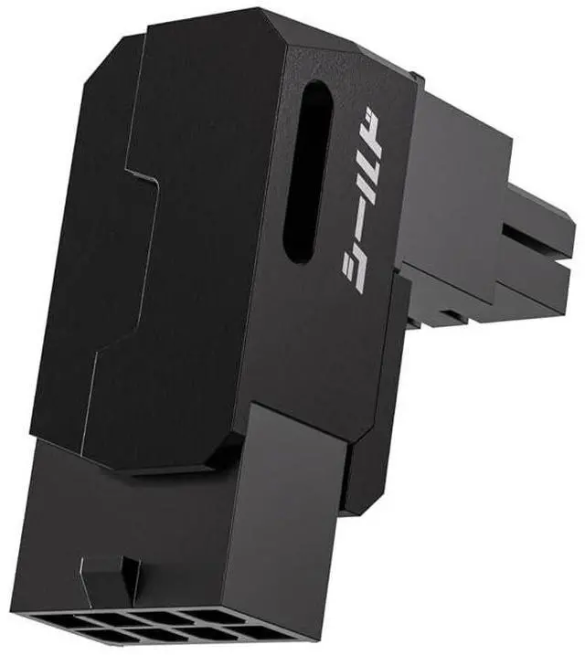 Main image of Shield Series 8-Pin PCIe GPU Power Adapter,90-Degree Angled Connector, Aluminum Design for Graphics Cards Standard Type,Black-1 Pack